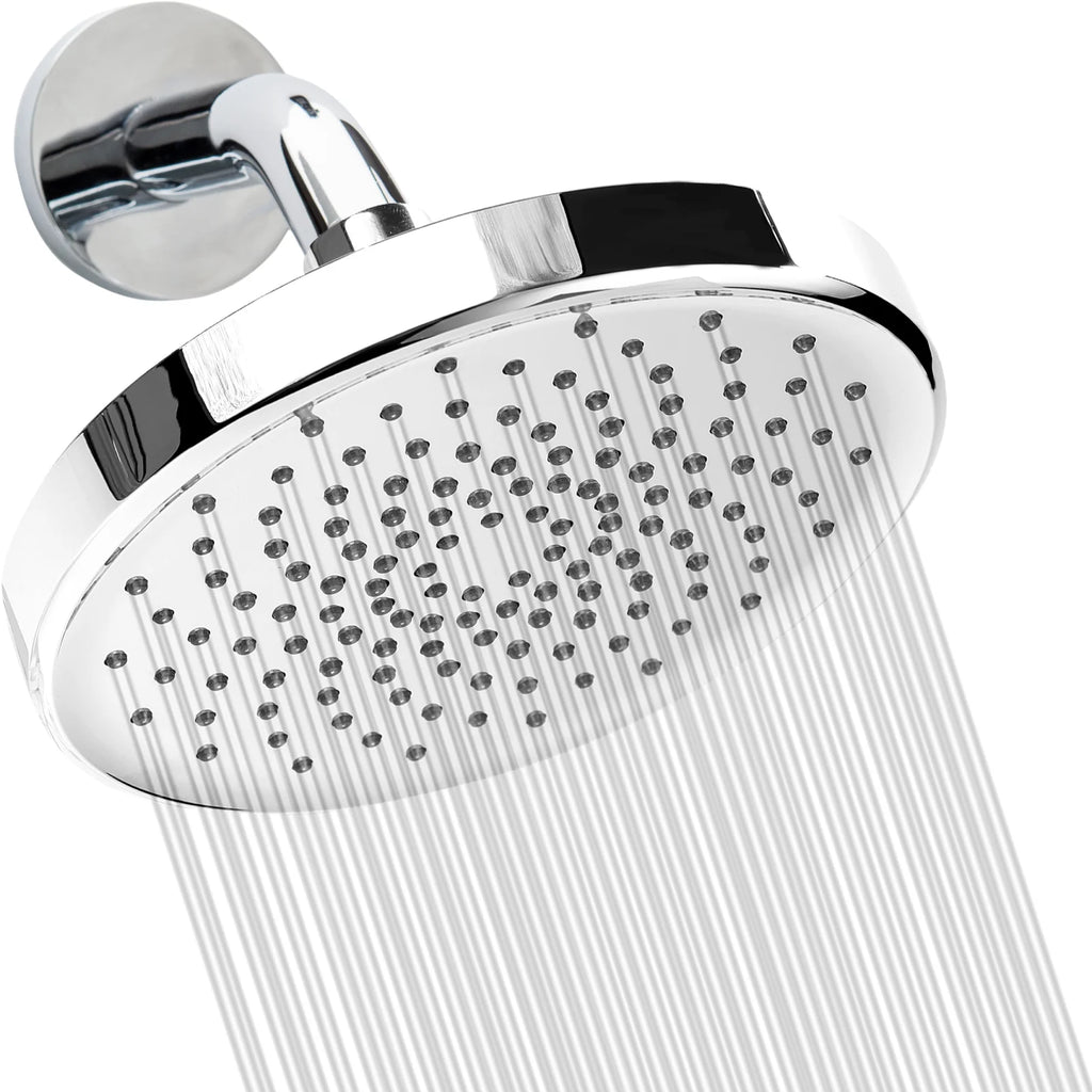 a shower head with water flowing out of it