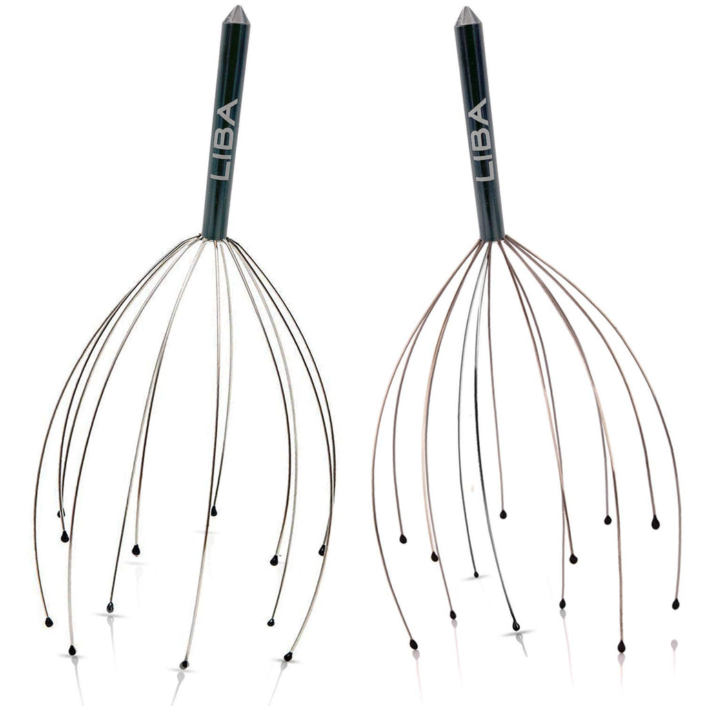 a pair of metal head massagers with text: 'LIBA LIBA'